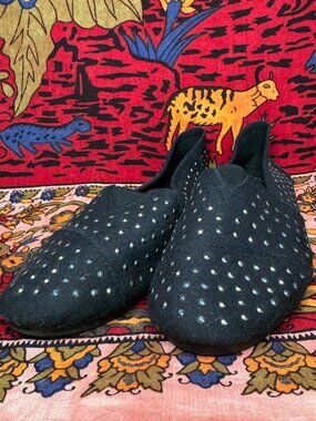Black Studded Slip-On Shoes